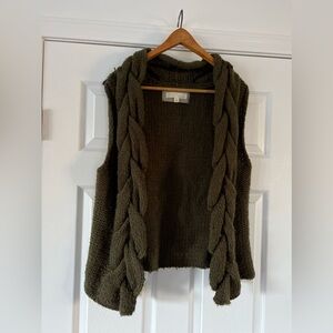 Kaisely Olive Green Knit Sweater Vest